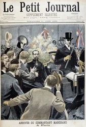 Kommendören Marchands ankomst till Paris - i "" Le Petite Journal"" av 1899-06-11