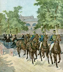 Ankomst av Felix Faure till hippodromen,1895 (Illustration)