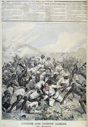 Förstörelse av en tysk expedition till Afrika - i "" Le Petit Journal"" av 1891-10-03
