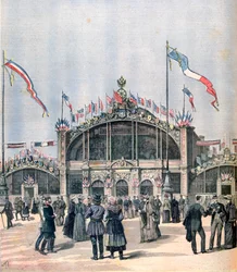 Fasad av den fransk-ryska utställningen, Moskva, 1891
