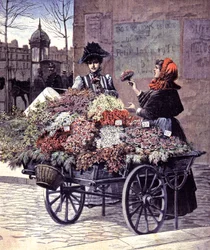Blomsterförsäljare i Paris