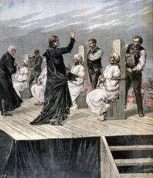 Garott av anarkister i Xeres, Spanien, 1892