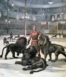 Lejontämning på Lhipodrome, Paris, 1891