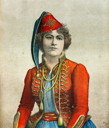Porträtt av skådespelerskan Marie Delna