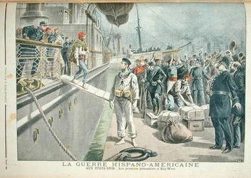 De första fångarna i Key West under det spanska amerikanska kriget, från Le Petit Journal, 8 maj 1898
