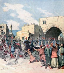Den franske konsuln anländer till Betlehem under julfestligheterna 1892