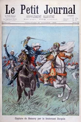 Infångandet av Toure Samory av löjtnant Jacquin nära Guelemou 1898.