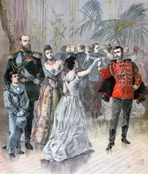 Tsar Alexander III av Ryssland och den franska ambassadören i St Petersburg, 1893