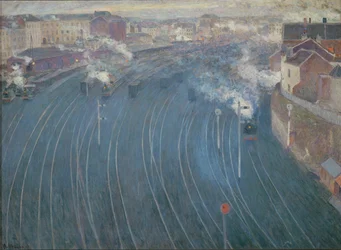 Gare du Luxembourg i Bryssel (målning på duk)