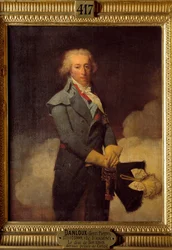 Porträtt av Louis Henri Joseph de Bourbon (1756 - 1830), nionde och sista prins av Conde. Målning av Henri Pierre Danloux (1753 - 1809)