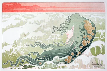 La Vague (vågen) affisch av Henri Livemont