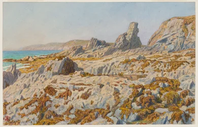 Stranden vid Pors Léonnec vid lågvatten. Morgat