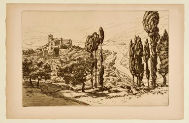 Basilikan i Assisi sedd från La Rocca