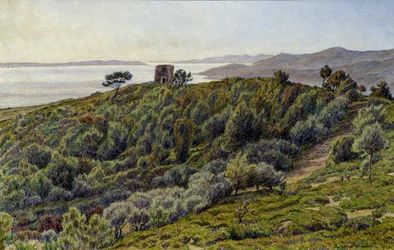 Gamla tornet och öarna Hyeres