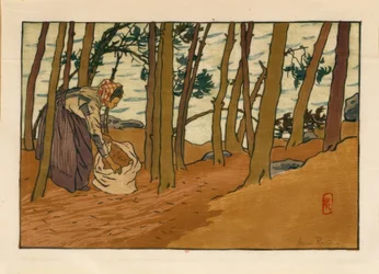 Kvinna som samlar barr (Bords du Trieux, Loguivy)