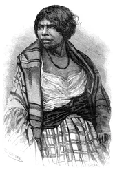 Mikmaq kvinna, Cape Breton, Nova Scotia, Kanada, 1800-talet.