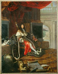 Ludvig XIV, beskyddare av målar- och skulpturakademin ... (skulptur)