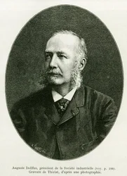 Auguste Dollfus, VD för industriföretaget Dollfus Mieg. Gravyr av Thiriat för att illustrera berättelsen A Through Alsace and Lorraine, av Charles Grad, tysk deputerad, 1885, i tour du monde 1886, under ledning av Edouard Charton (1807)