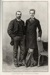 Porträtt av upptäcktsresande Gabriel Bonvalot (1853-1933), författare till berättelsen och prins Henri d