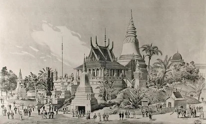 Det kambodjanska palatset på Trocadero, den universella utställningen 1900