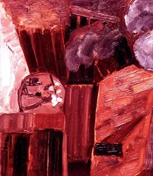 Holländsk bondgård med figurer i Zeeland, ca 1915
