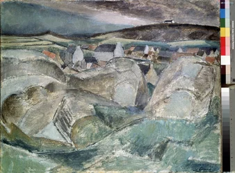 By bland klipporna. Målning av Henri Victor Gabriel Le Fauconnier (1881-1946)