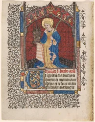 Blad från en timbok: St. Barbara (6 av 6 utskurna löv)