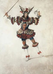 Balettdräkt av en magiker, ca 1654 (gouache)