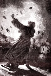 Munken Berthold Schwartz, "Från jorden till månen" av Jules Verne