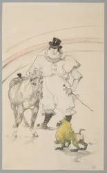 På cirkus: Dresserad ponny och babian