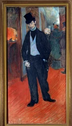 Porträtt av doktor Gabriel Tapie de Celeyran (1869-1930) bakom kulisserna på en teater Målning av Henri de Toulouse Lautrec (1864-1901) 1894 Sön. 1,1x0,56 m Albi, musée Toulouse Lautrec - Hellängdsporträtt av Dr. Gabriel Tapie de Celeyran (1869-1930)