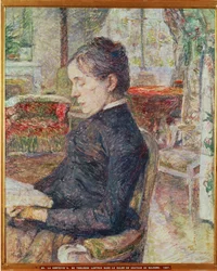 Grevinnan Alphonse de Toulouse-Lautrec, målarens mor, i salongen på Chateau de Malrome