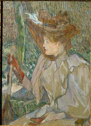 Kvinna med handskar