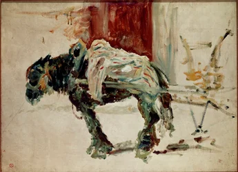 Draghäst till Celeyran. Målning av Henri de Toulouse-Lautrec