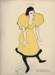 Ritning av Henri de Toulouse Lautrec som representerar "" Polar" (Sångaren Polaire) i Le Rire - Journal humoristique publicerad lördagen - nr 16 den 23 februari 1895 -
