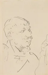 Head of a Man (grafit på vävt papper)