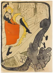 Jane Avril, 1893 (pensel- och stänklitografi, tryckt i fem färger på papper)