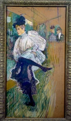Jane Avril dansar. Jane Avril (1868-1943) var dansös på Moulin Rouge. 1891. H. 0,85 x 0,45 m. Paris, musée d