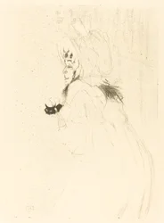 May Belfort Buwing Miss May Belfort saluant, 1895.
