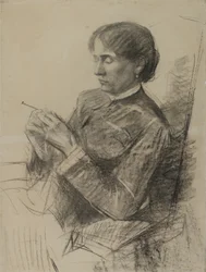 Porträtt av Madame la Comtesse Adele de Toulouse-Lautrec, 1882 (kol på papper)