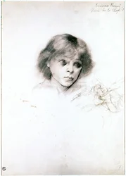 Porträtt av Severino Rossi. 1883 (kol på vitt papper)