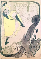 Affischreklam för Jane Avril (1868-1943) på Jardin de Paris, 1893 (lito i färg)