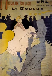 Affisch för kabarén "La goulue"" på Moulin Rouge. Teckning av Henri de Toulouse Lautrec (1864-1901) 1891 Bryssel, Musee Ixelles
