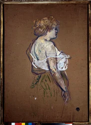 Prostitution: "" Porträtt av Lucie Bellager"" Olja på kartong av Henri de Toulouse Lautrec (1864-1901) 1896 Sön. 0,8x0,6 m Albi, musée Toulouse Lautrec
