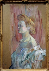 Prostitution: "" Porträtt av en hemmafru"" Målning av Henri de Toulouse Lautrec (1864-1901) 1898 Sön. 0,88x0,56 m Privat samling