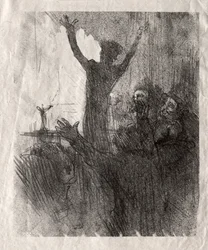 Schlomé Fuss vid synagogan, 1897.