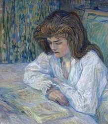 Läsaren av Toulouse-Lautrec, Henri, de (1864-1901). Olja på kartong, storlek: 68x61