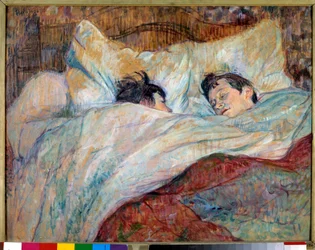 Sängen. Två sovande barn. 1892. Mått 0,54 x 0,7 m. Paris, Musée d