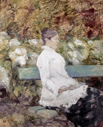 Målarens mamma i en trädgård. Målning av Henri de Toulouse-Lautrec (Toulouse Lautrec