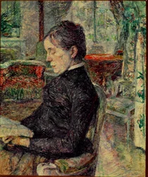 Målarens mamma i Salongen i Malrome. Målning av Henri de Toulouse-Lautrec (Toulouse Lautrec